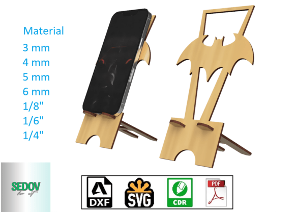 Bat Icon Laser Cut Mobile Phone Stand for Stands