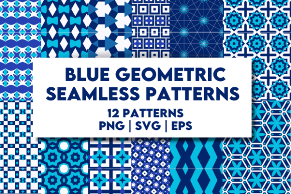 Blue Geometric Seamless Graphics and Patterns Review