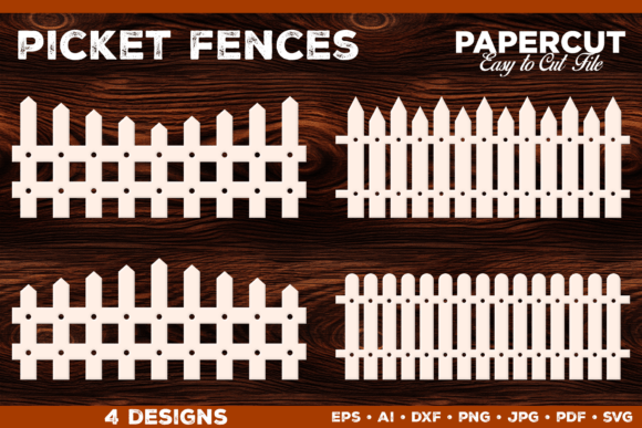 Charming Papercut Picket Fences Design for Laser Cutting and Other Art