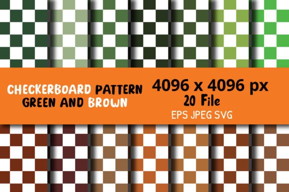 Checkerboard Pattern Green and Brown Graphics for Local Branding
