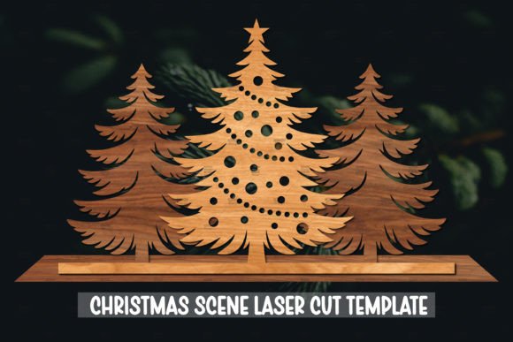 Christmas Scene Laser Cut SVG for Winter Projects