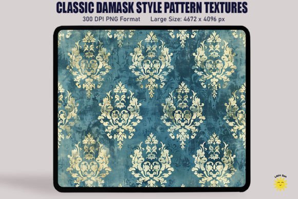 Classic Damask Style Pattern Texture for Graphics and Backgrounds