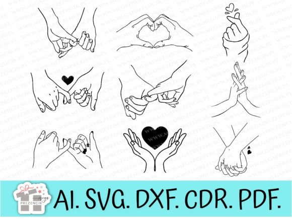 Clipart Holding Hands SVG Bundle Love: Graphics for Crafts