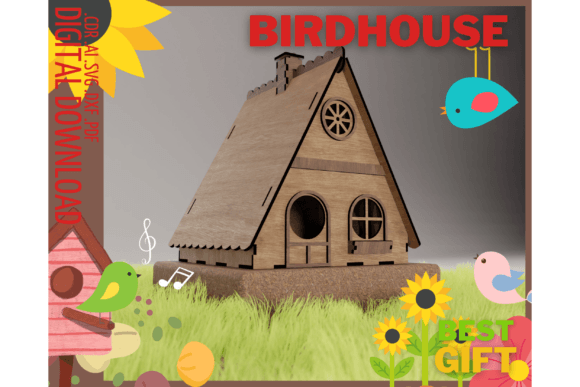 Farmhouse Birdhouse Laser Cut Files SVG for Other Art