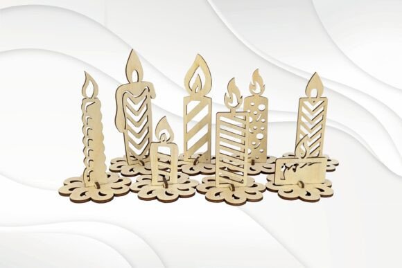 Gift Candle Design Laser Cut 8 Patterns for Winter