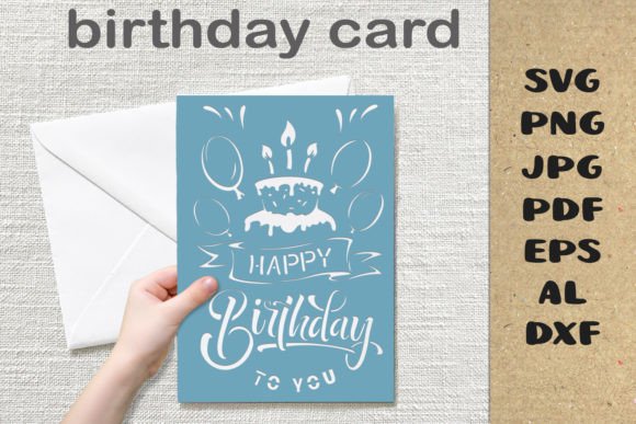 Happy Birthday Card SVG. Birthday Cricut Graphics