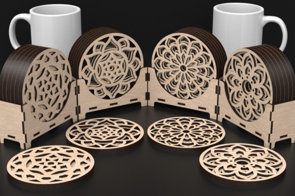 Laser Cut Mandala Coaster Svg Files for Home Decor