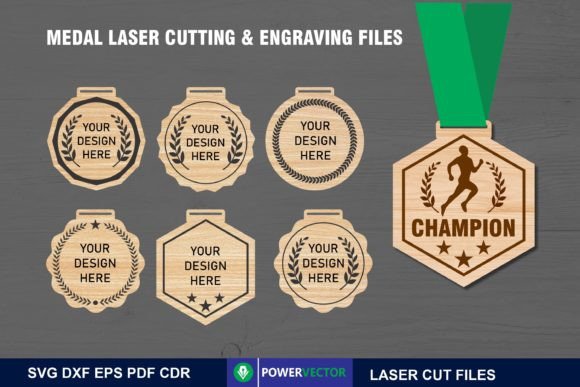 Medal Laser Cut Patterns, Blank Medals for Graphics and Crafts