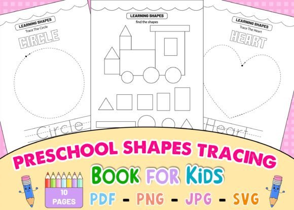 Preschool Shape Tracing Worksheets: A Graphic Design Asset for Prek Graphics