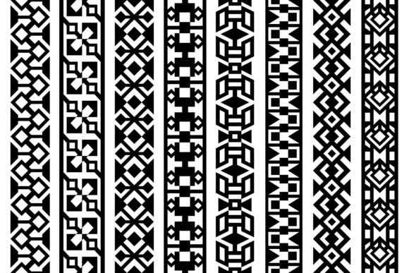 Seamless Geometric Borders: Premium Graphics for Patterns