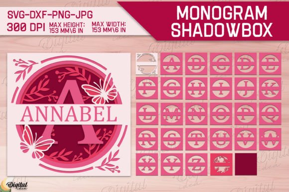 Shadow Box Alphabet Paper Cut Bundle for 3D SVG Editorial