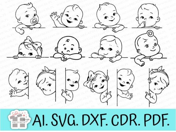 Sweet Baby Svg, Peeking Kids Graphics for Crafts