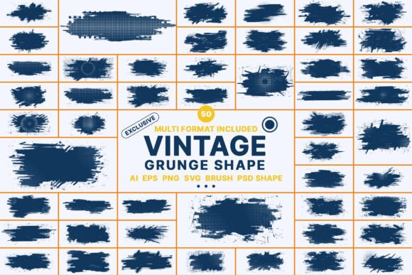Vintage Grunge Halftone Brush Shape for Graphics and Actions