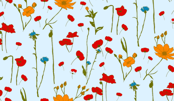 Wild Flowers Seamless Pattern Graphics for Handmade Projects